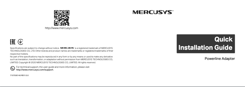 Page n°1 - Guide d'installation Mercusys MP500