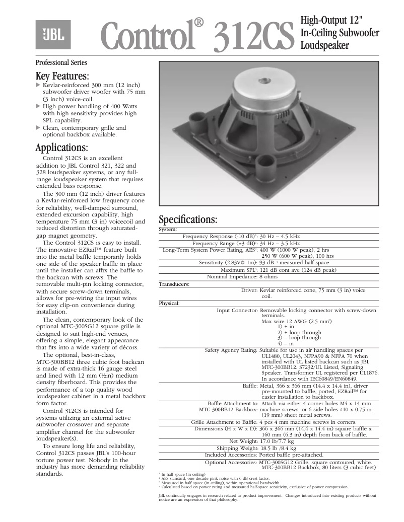 Image de la première page du manuel de l'appareil Control 312CS