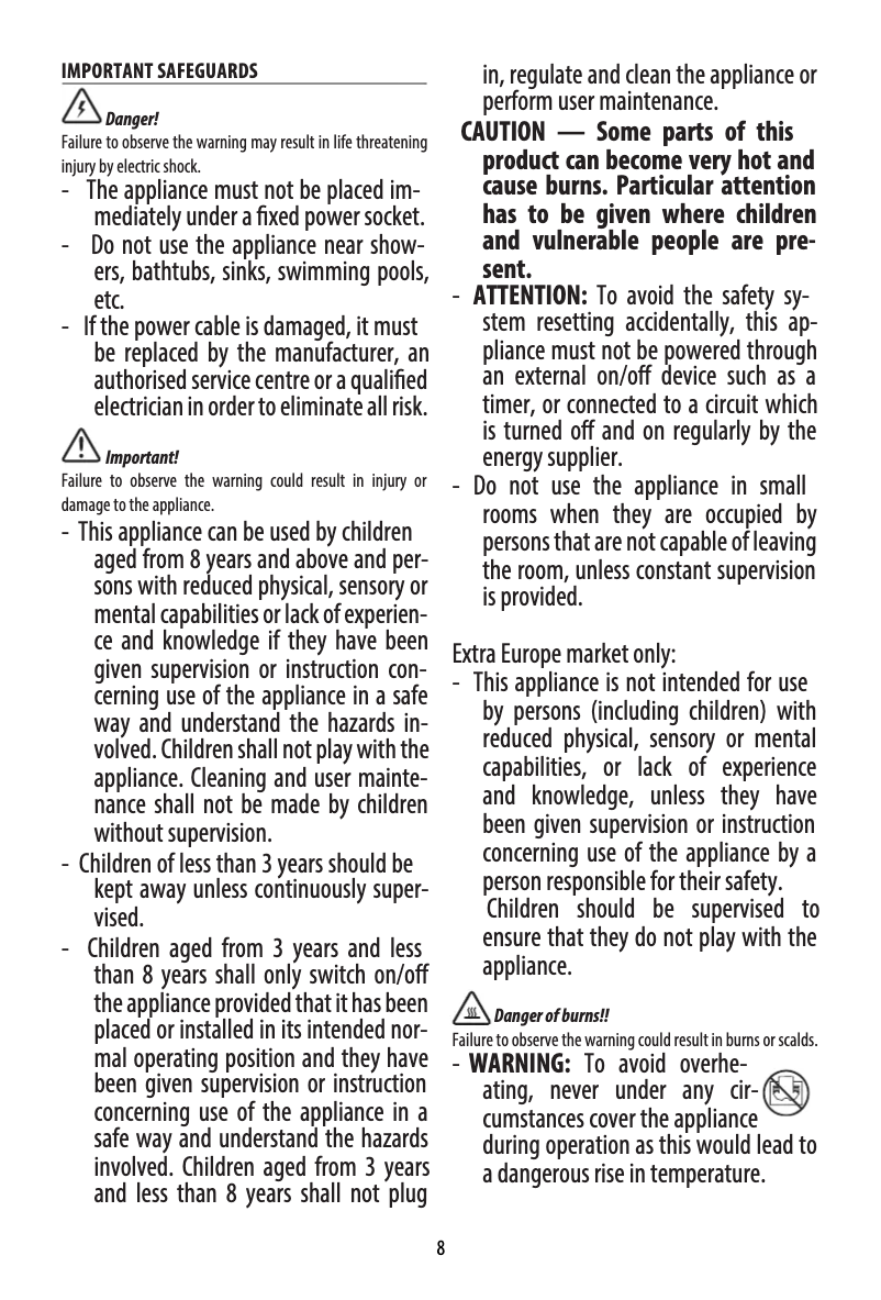 Page 1 de la notice Manuel utilisateur DeLonghi Bend Line HFX60V20