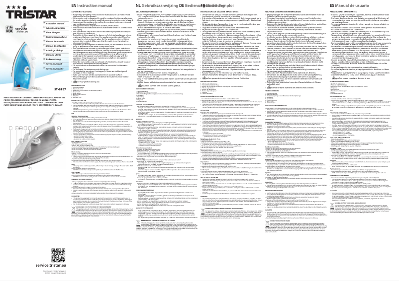 Page 1 de la notice Manuel utilisateur TriStar ST-8137AH