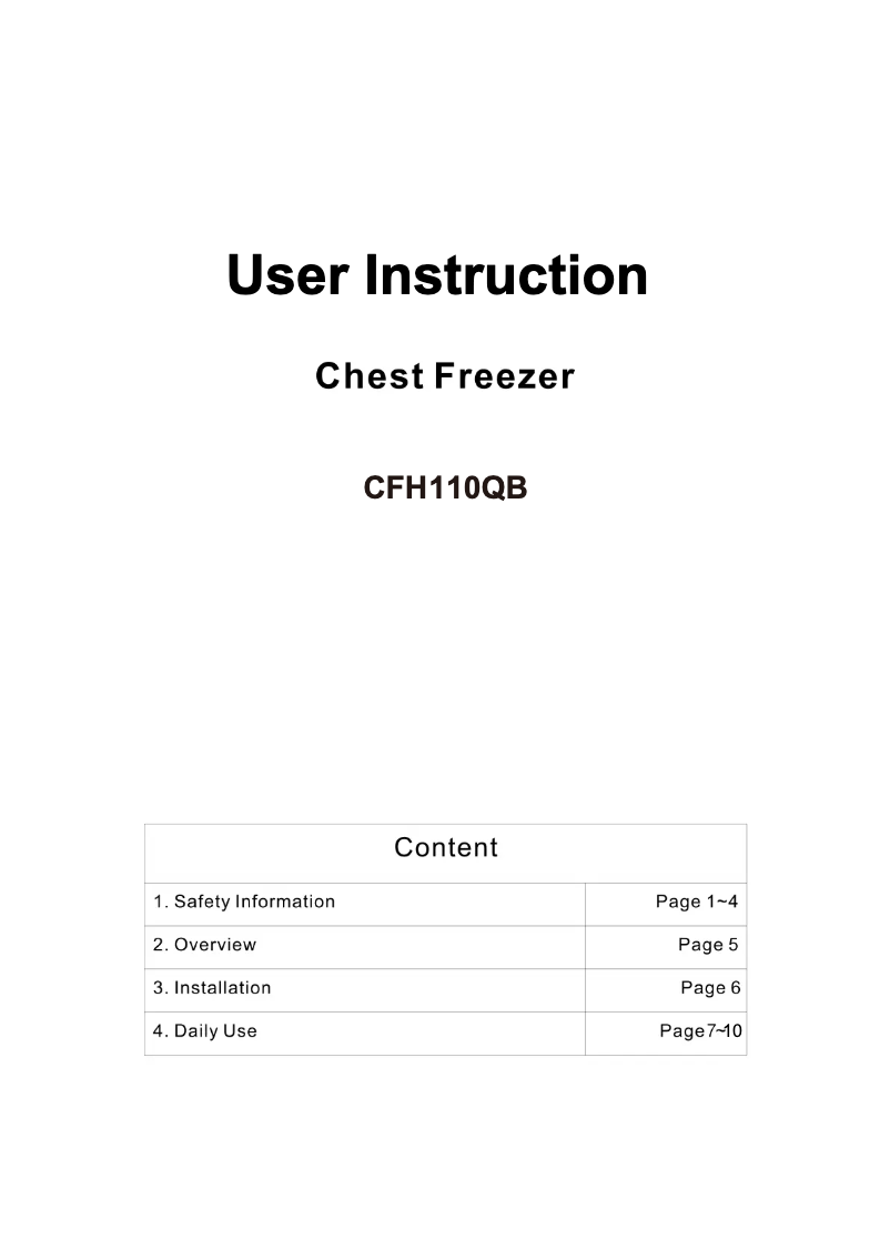 Page 1 de la notice Manuel utilisateur Crosley CFH110QB