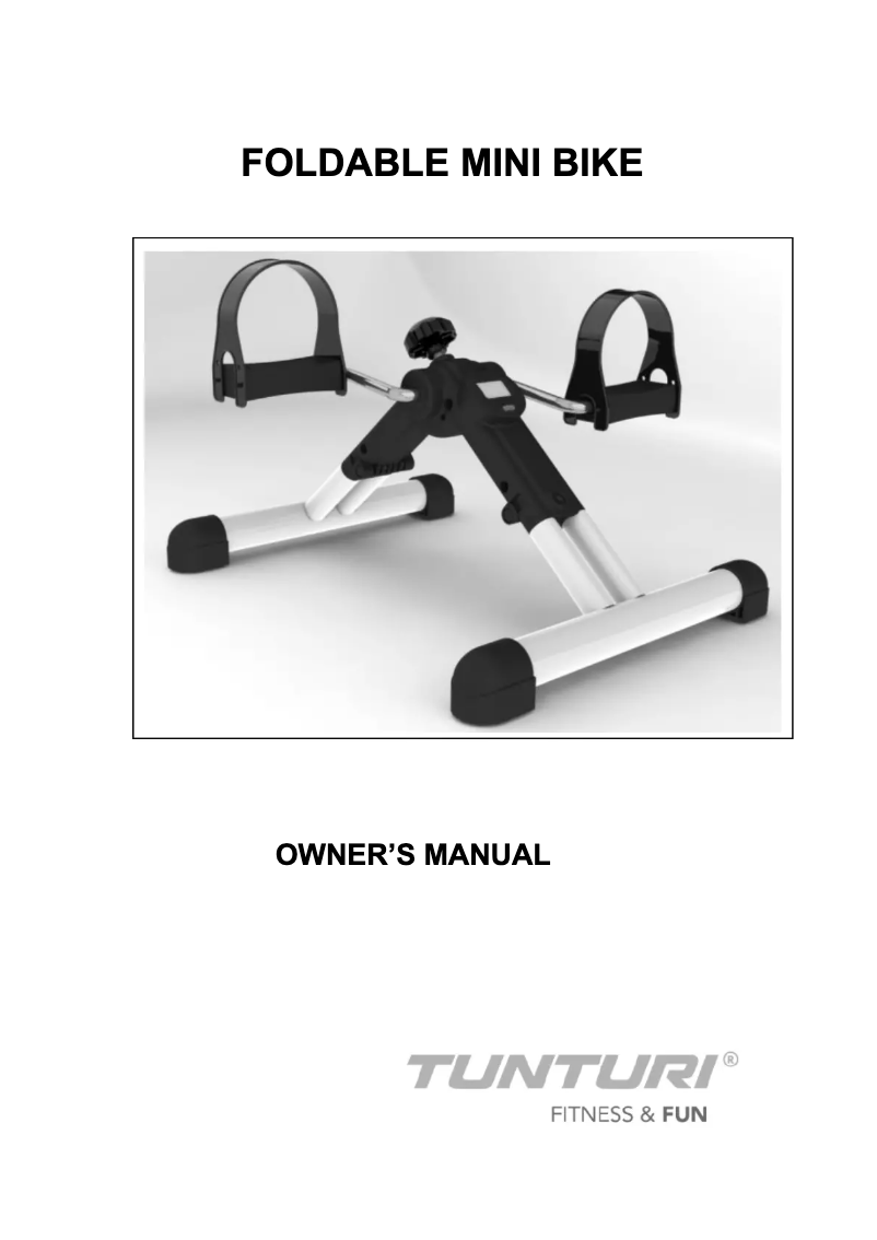 Page n°1 - Manuel utilisateur Tunturi Foldable Minibike