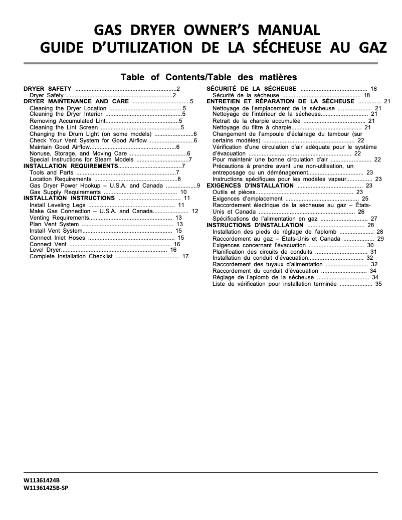 Page n°1 - Manuel utilisateur Maytag MGD5030MW