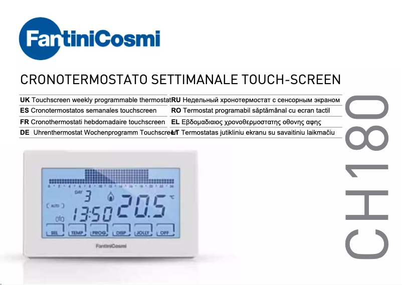 Image de la première page du manuel de l'appareil Intellicomfort CH180