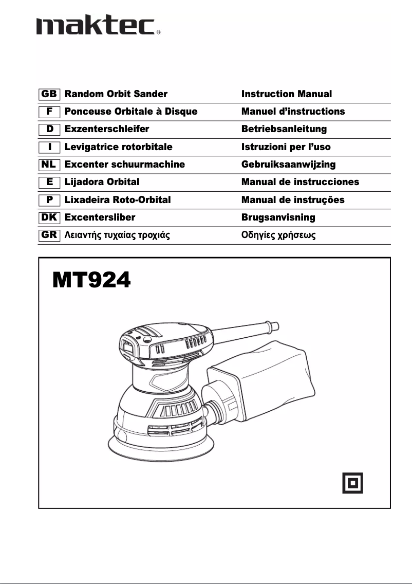 Page n°1 - Manuel utilisateur Maktec MT924