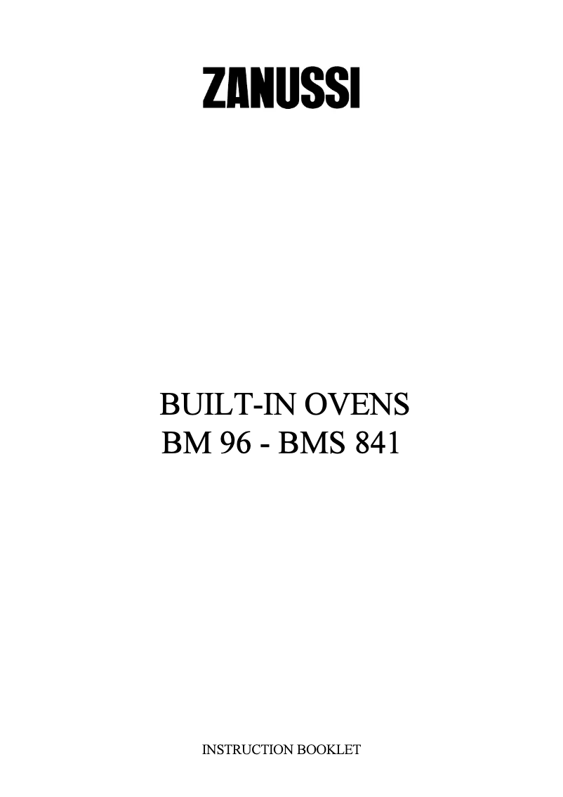 Page n°1 - Manuel utilisateur Zanussi BM96EX
