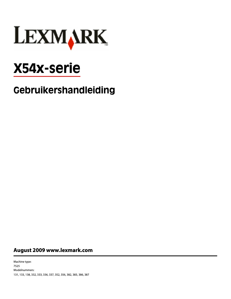 Page 1 de la notice Manuel utilisateur Lexmark X544n