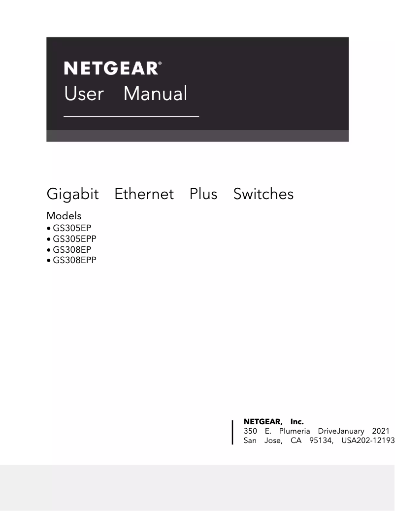 Page n°1 - Manuel utilisateur Netgear GS308E