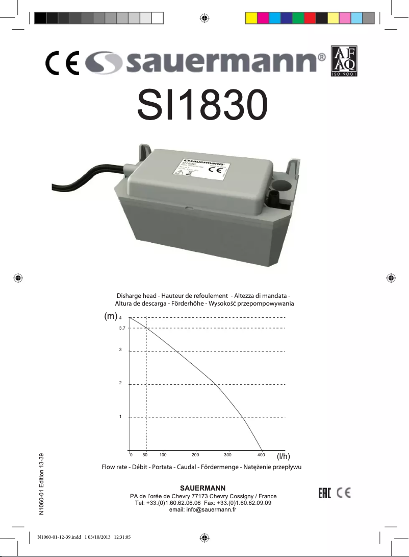 Page n°1 - Manuel utilisateur Sauermann SI-1830