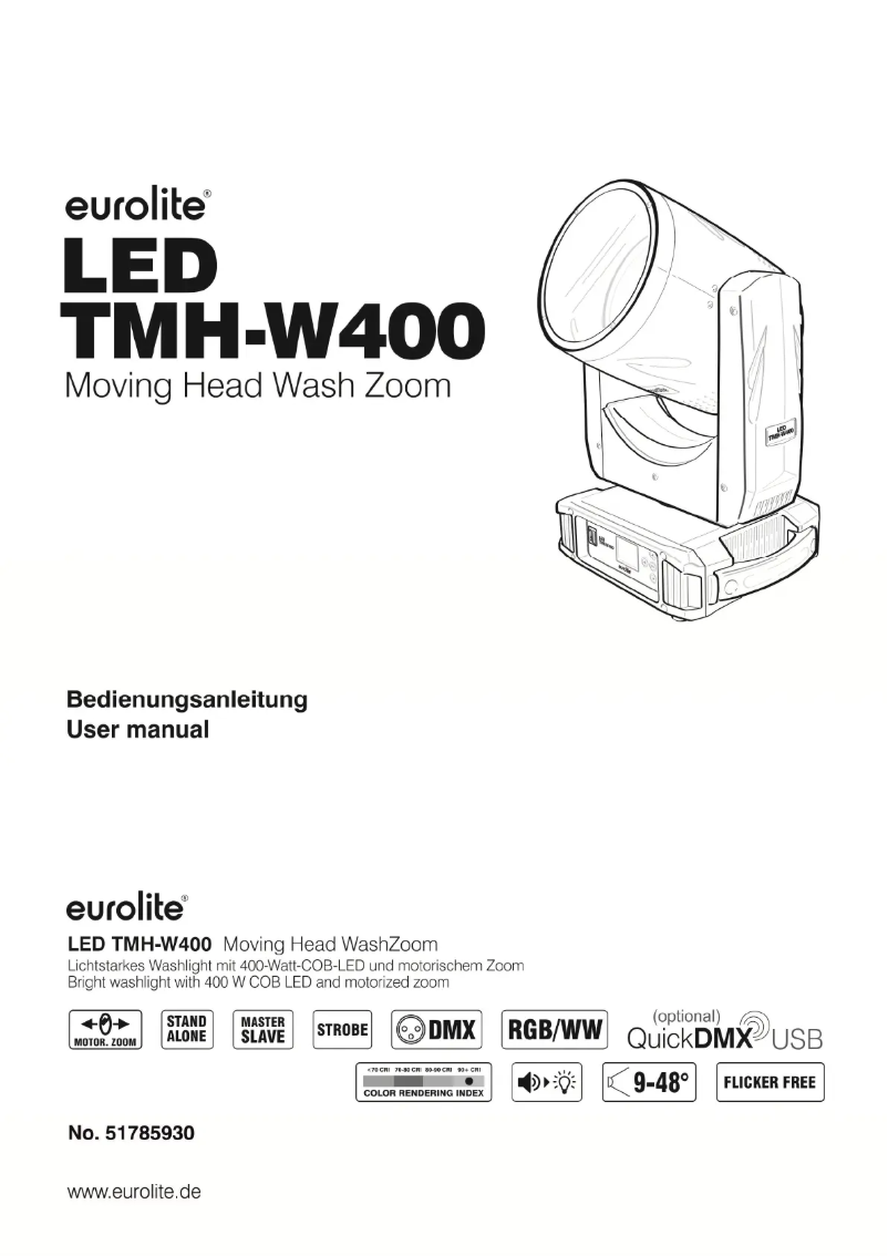 Page n°1 - Manuel utilisateur Eurolite LED TMH-W400