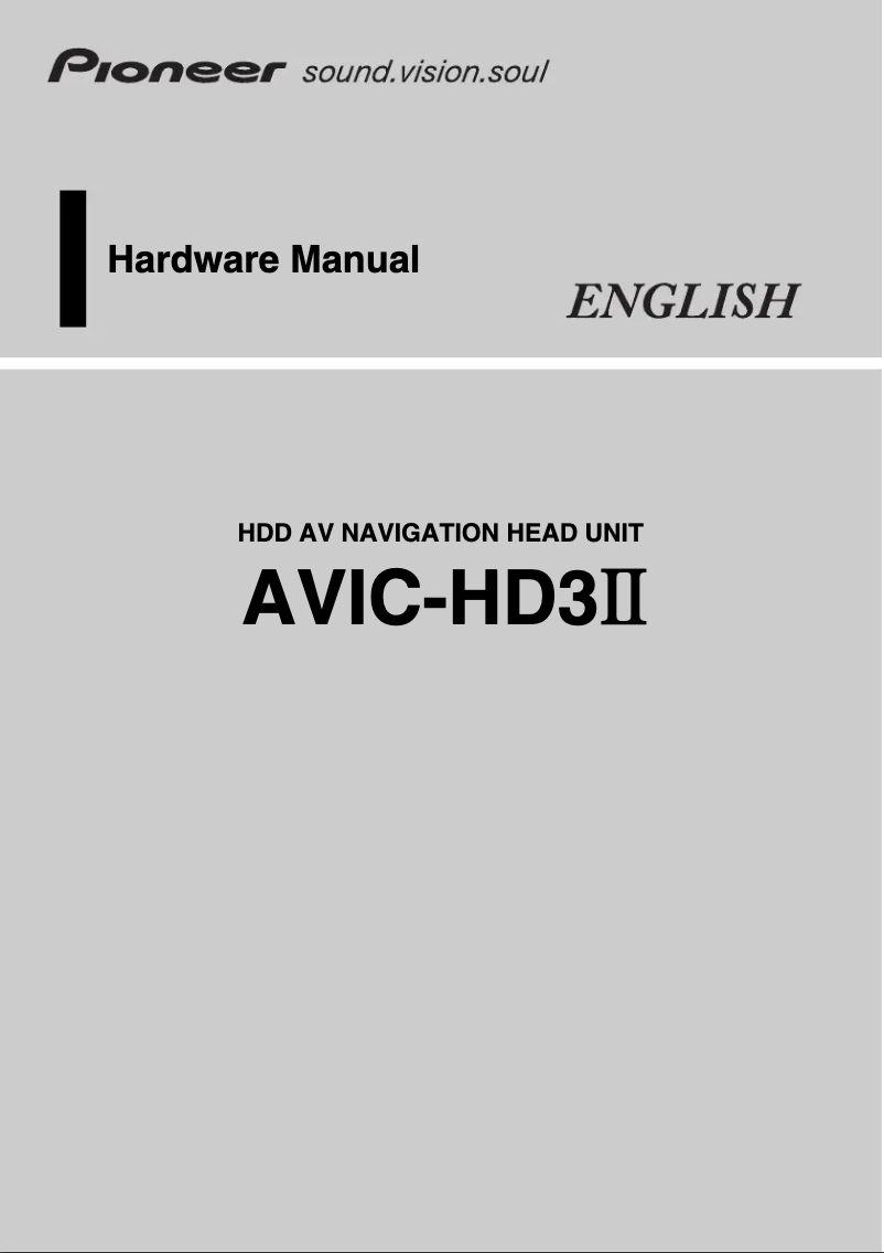 Image de la première page du manuel de l'appareil AVIC-HD3 II