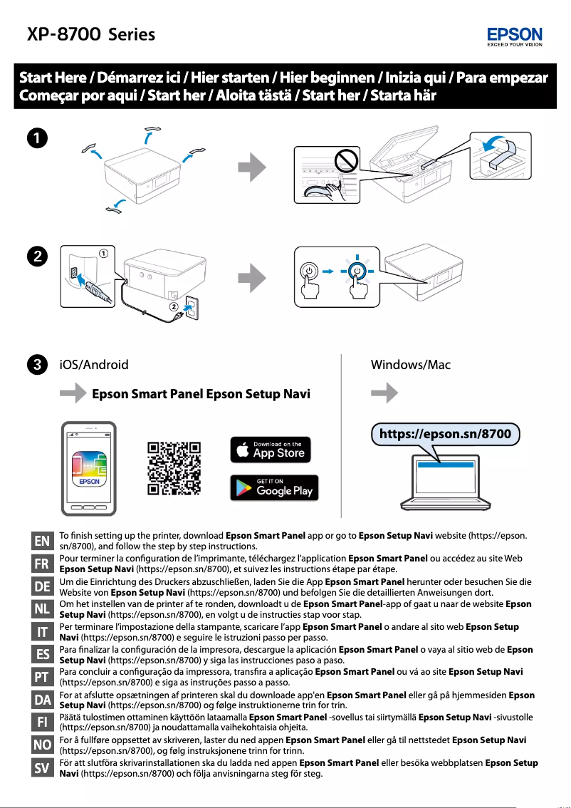 Image de la première page du manuel de l'appareil Expression Photo XP-8700
