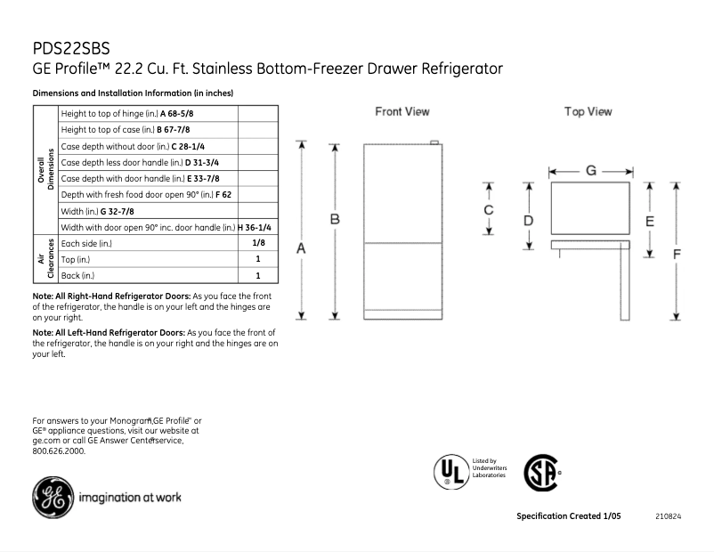 Image de la première page du manuel de l'appareil PDS22SBSRSS