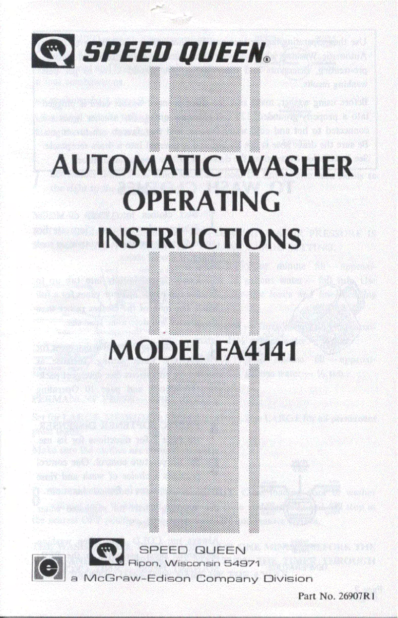 Image de la première page du manuel de l'appareil FA4141