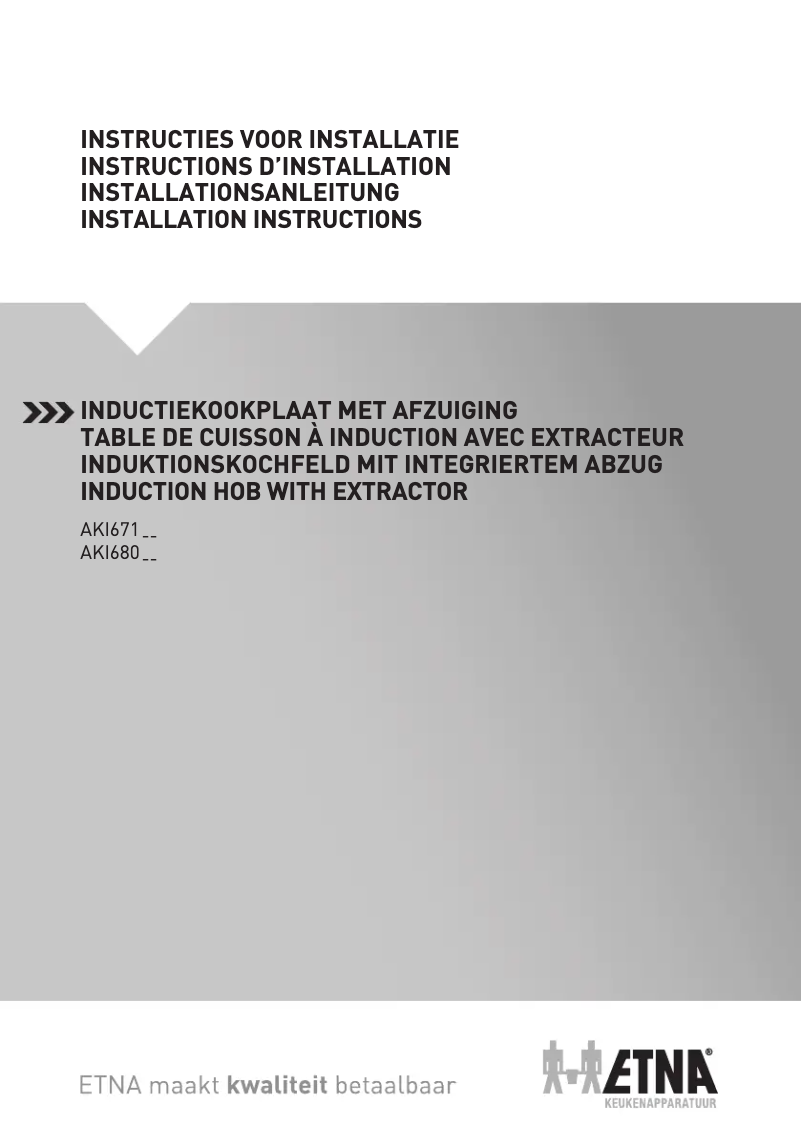 Page n°1 - Guide d'installation Etna AKI671ZT