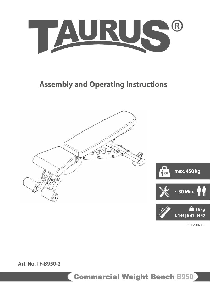 Page n°1 - Manuel utilisateur Taurus B950