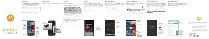 Page 1 de la notice Guide de démarrage rapide Motorola Moto X Play