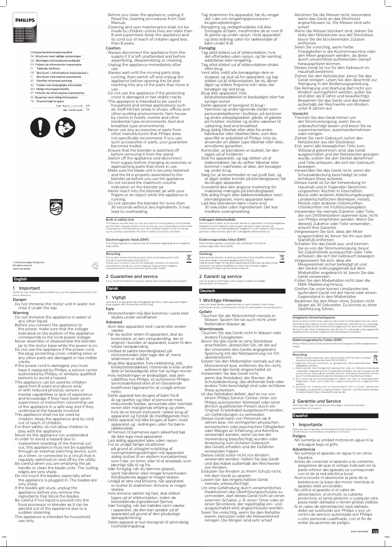 Página 1 del manual Manual de usuario Philips Daily Collection HR2604