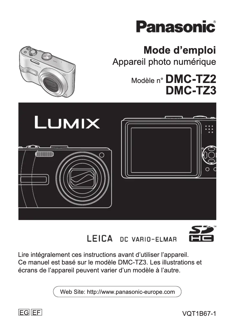 Image de la première page du manuel de l'appareil Lumix DMC-TZ2