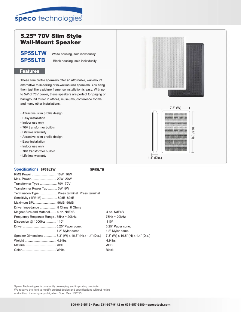 Imagen de la primera página del manual del dispositivo SP5SLTB