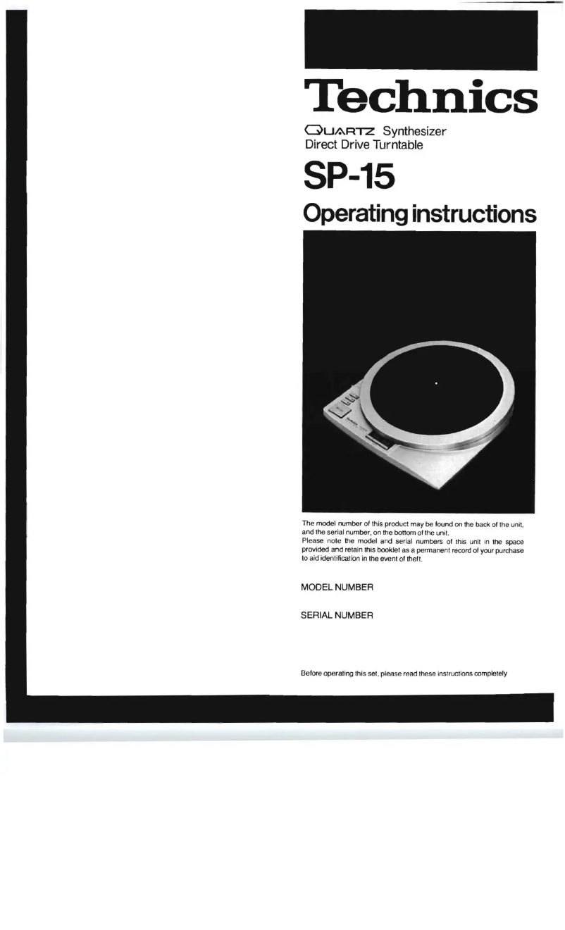 First page image of the manual for SP-15