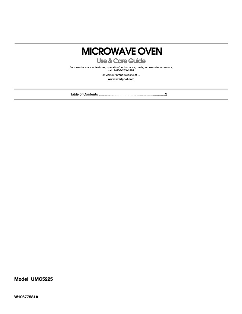 Page n°1 - Manuel utilisateur Maytag UMC5225DW