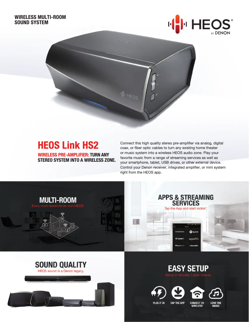 Page n°1 - Fiche technique Denon HEOS Amp HS2