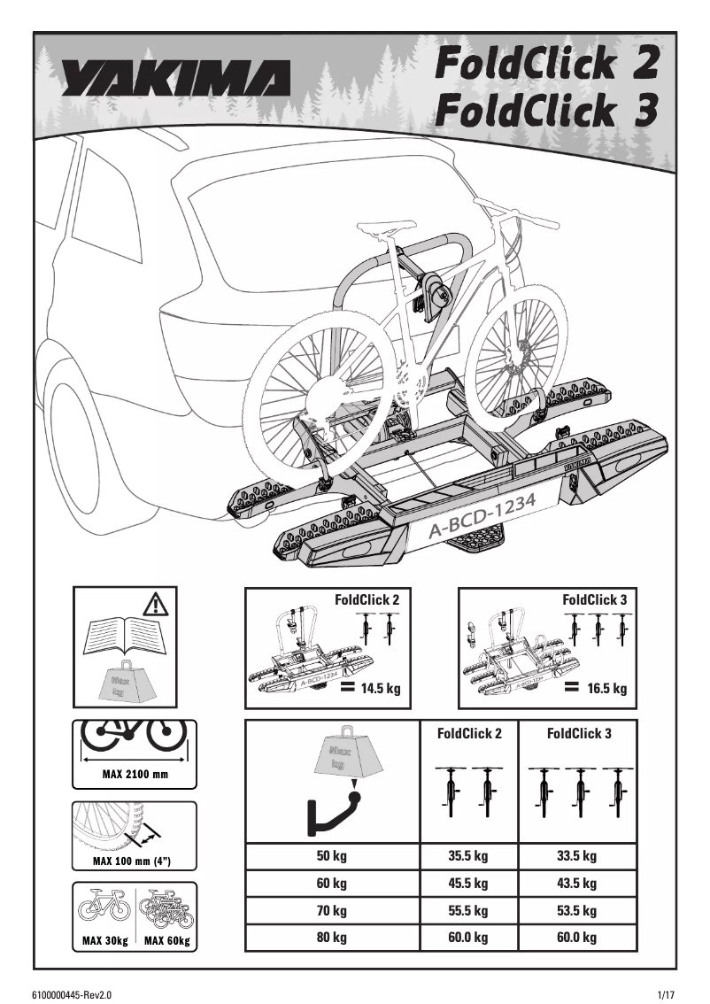 Page 1 de la notice Manuel utilisateur Yakima FoldClick 3
