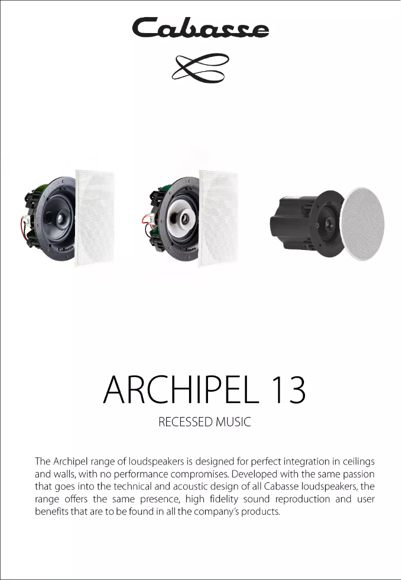 Page 1 de la notice Fiche technique Cabasse Archipel 13 ICD