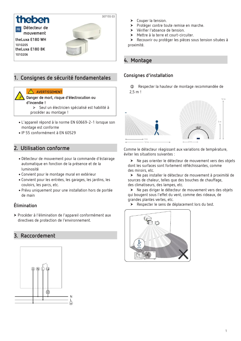 Page n°1 - Manuel utilisateur Theben theLuxa E180