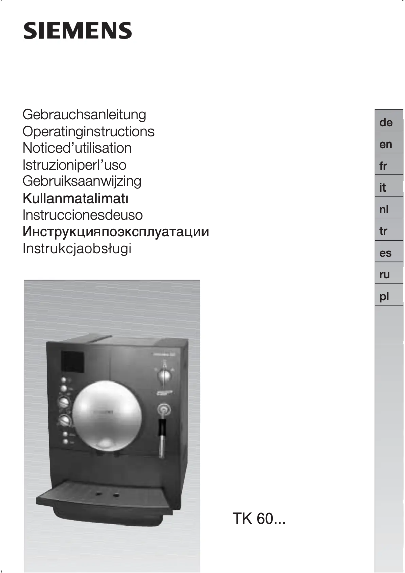 Page n°1 - Manuel utilisateur Siemens Surpresso S20