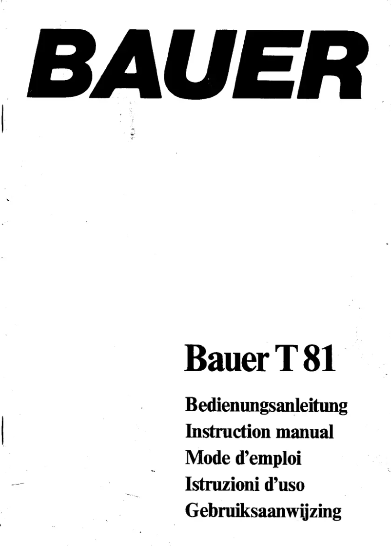 Página 1 del manual Manual de usuario Bauer T81