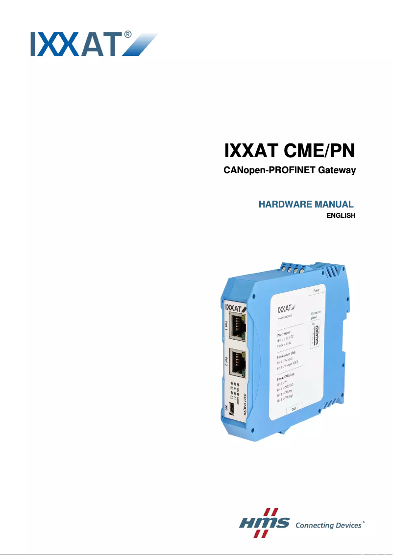 Page n°1 - Manuel utilisateur Ixxat CME/PN