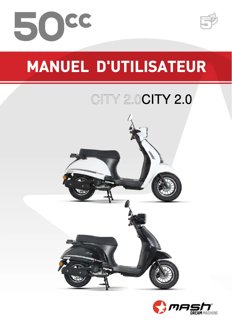 Image de la première page du manuel de l'appareil City 50cc (2022)