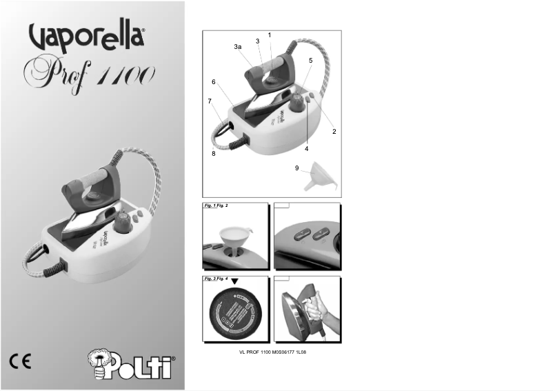 Página 1 del manual Manual de usuario Polti Vaporella Prof 1100