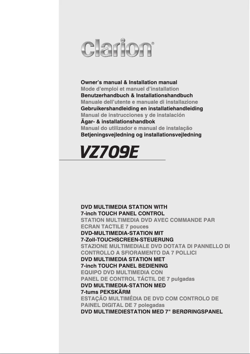 Page 1 de la notice Manuel utilisateur Clarion VZ709E