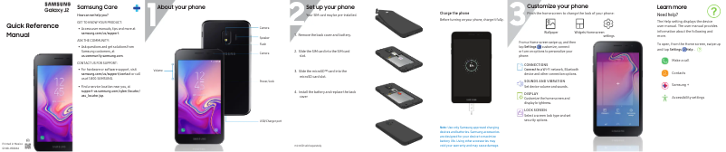 Image de la première page du manuel de l'appareil Galaxy J2