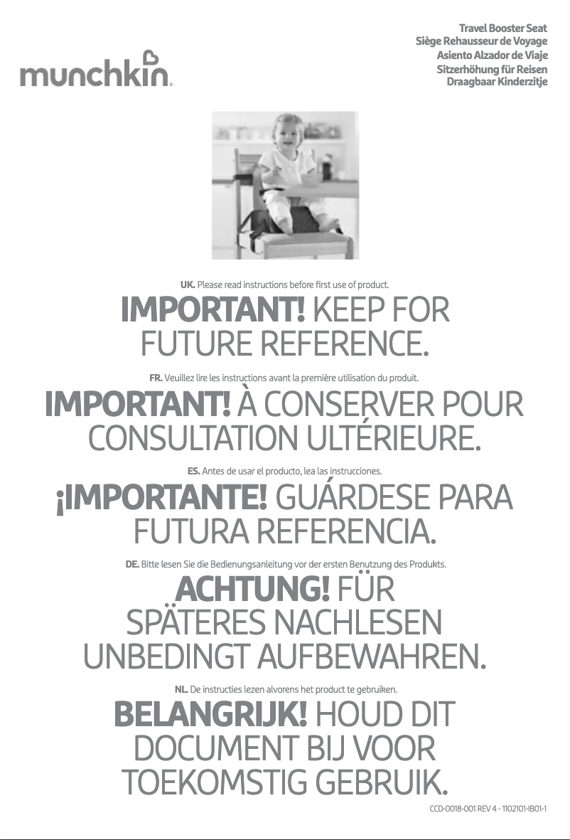 Image de la première page du manuel de l'appareil GoBoost Travel Booster Seat