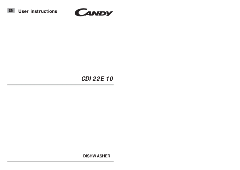 Page 1 de la notice Manuel utilisateur Candy CDI 22E10-80