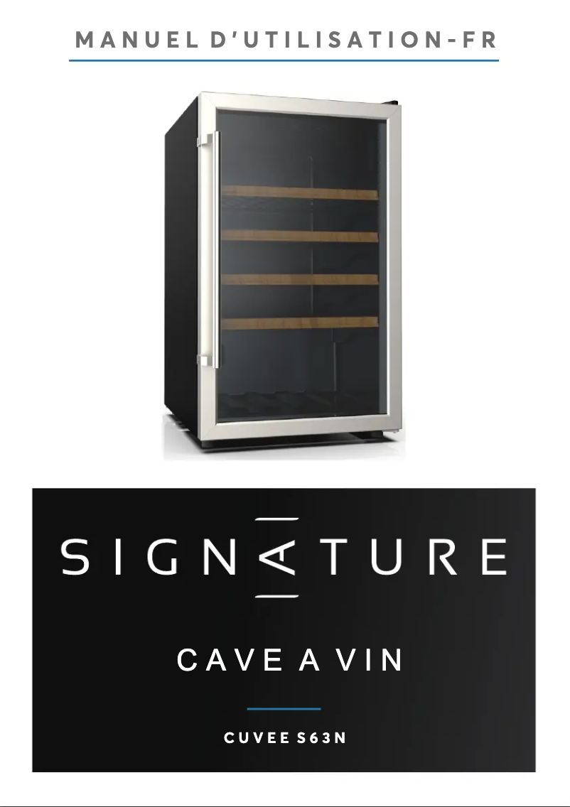 Page 1 de la notice Manuel utilisateur Signature Cuvee S63N