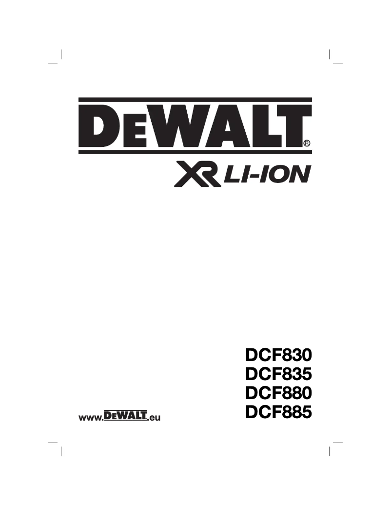 Page 1 of the manual User Manual DeWalt DCF830
