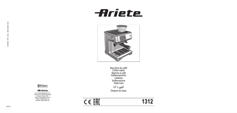 Page 1 de la notice Manuel utilisateur Ariete 1312