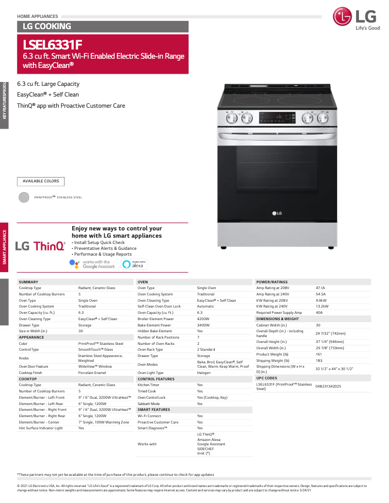 Image de la première page du manuel de l'appareil LSEL6331F