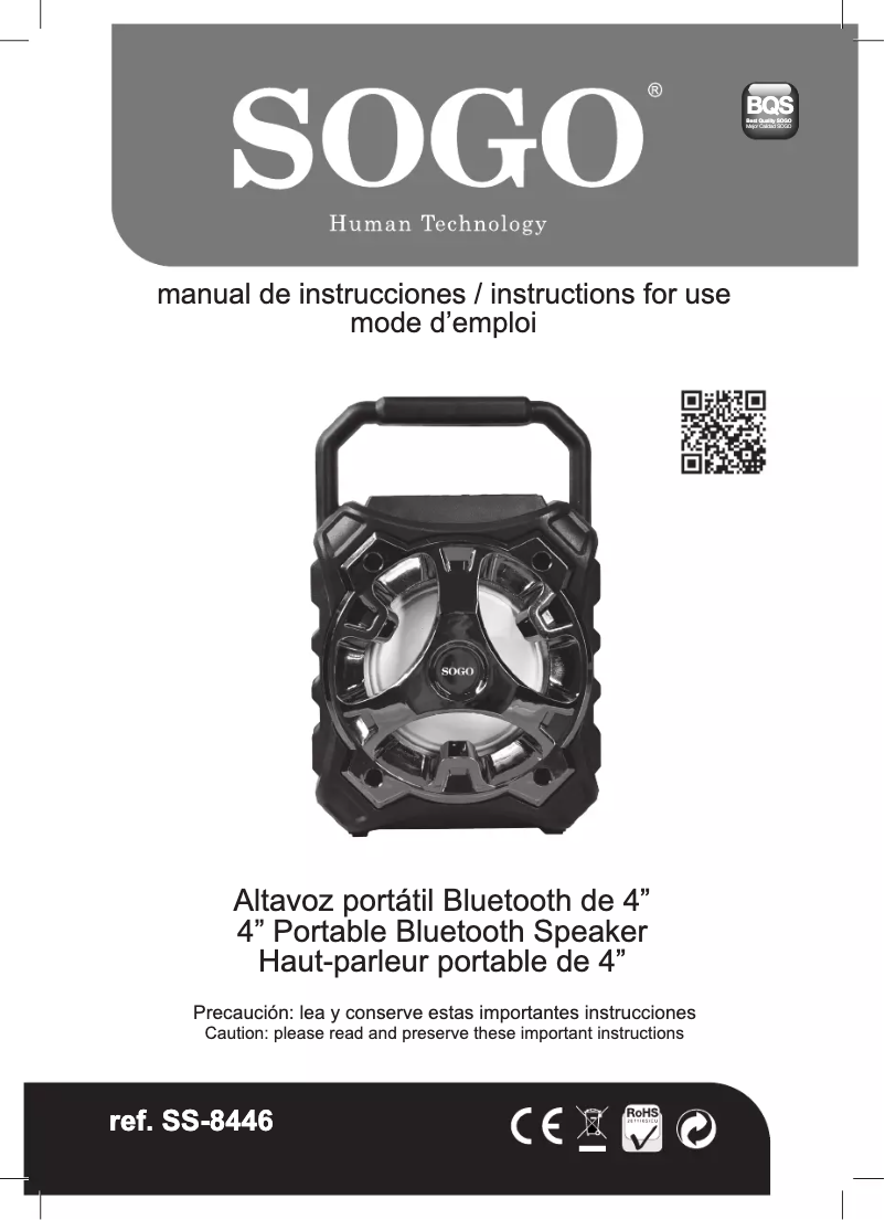 Page 1 de la notice Manuel utilisateur Sogo SS-8446