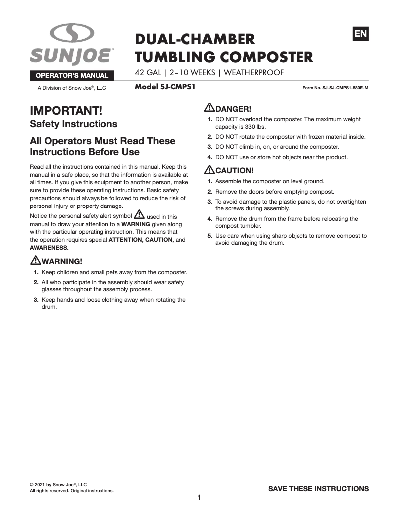 Image de la première page du manuel de l'appareil SJ-CMPS1