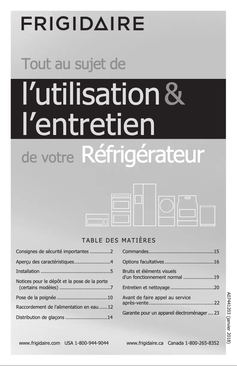 Page n°1 - Manuel utilisateur Frigidaire FGTR1842TD
