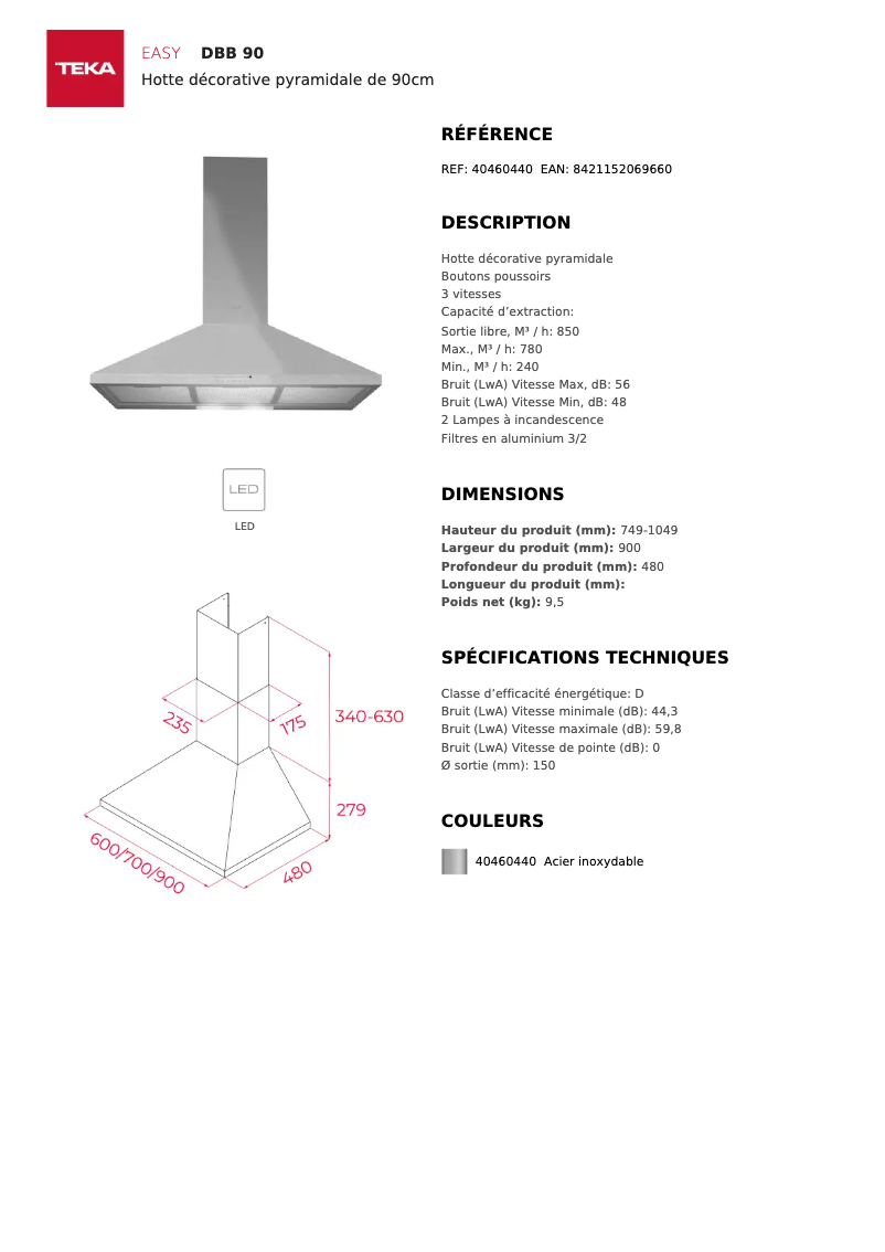 Image de la première page du manuel de l'appareil DBB 60
