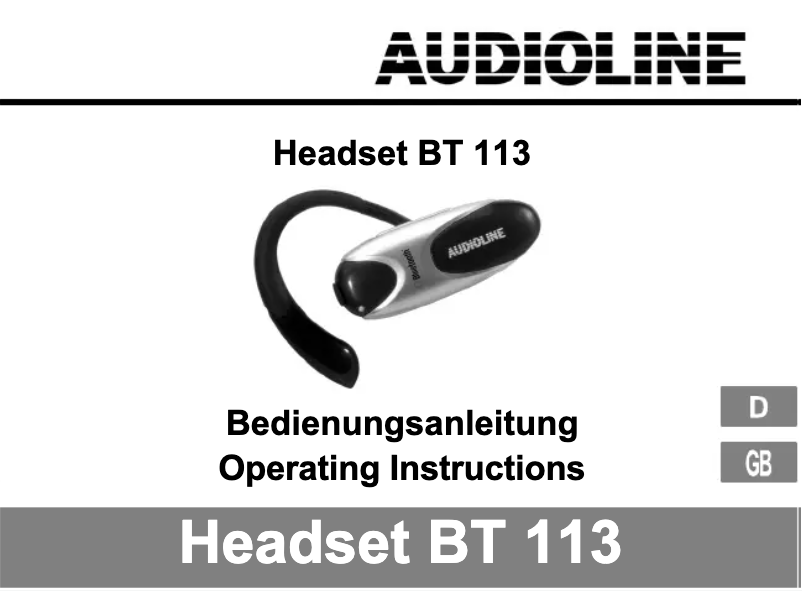 Page n°1 - Manuel utilisateur Audioline Headset BT 113