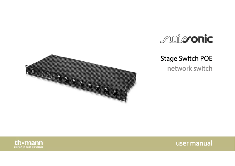 Image de la première page du manuel de l'appareil Stage Switch POE