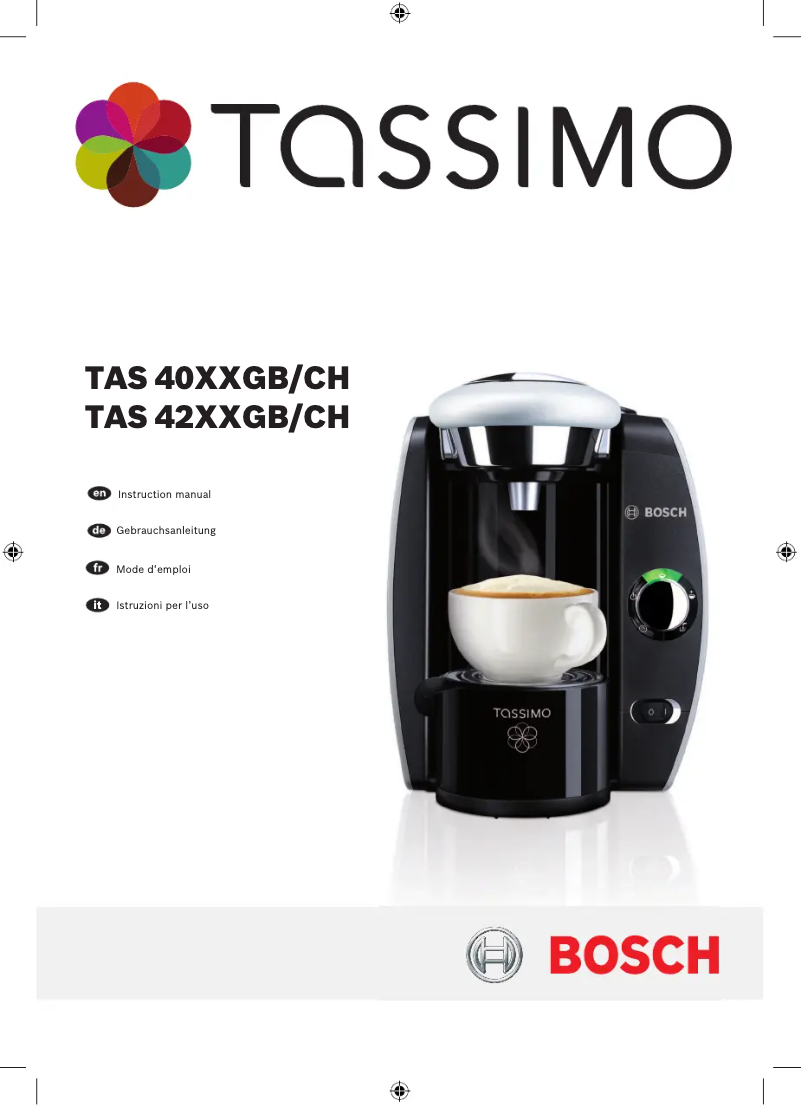 Page 1 de la notice Manuel utilisateur Bosch Tassimo Fidelia TAS4211